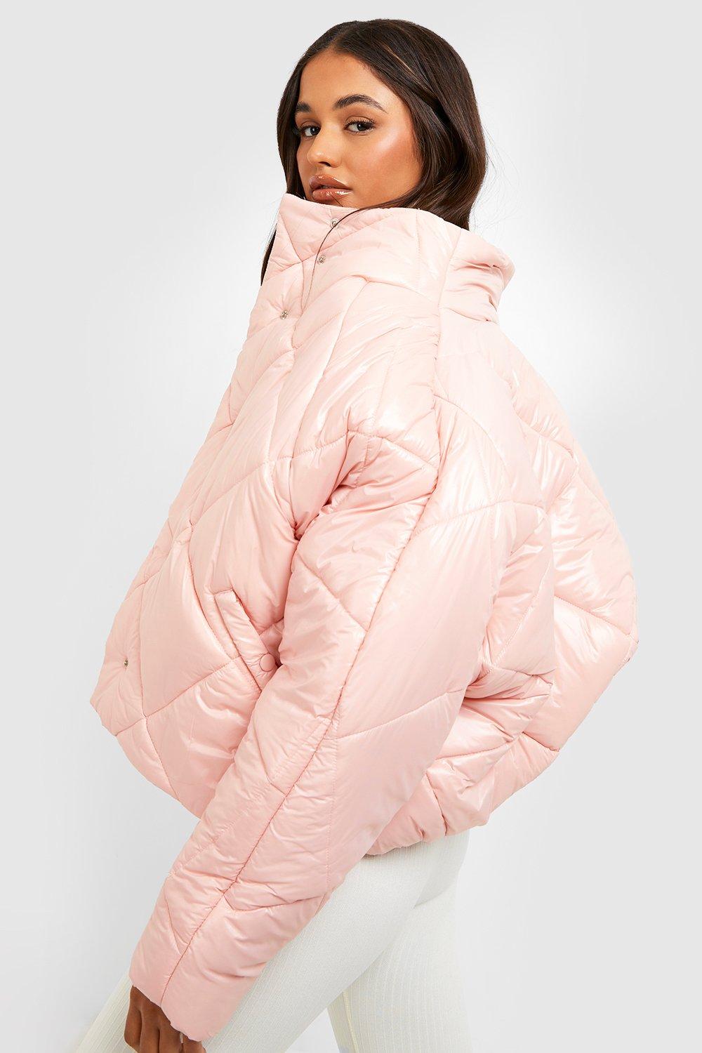 Boohoo pink 2024 puffer jacket